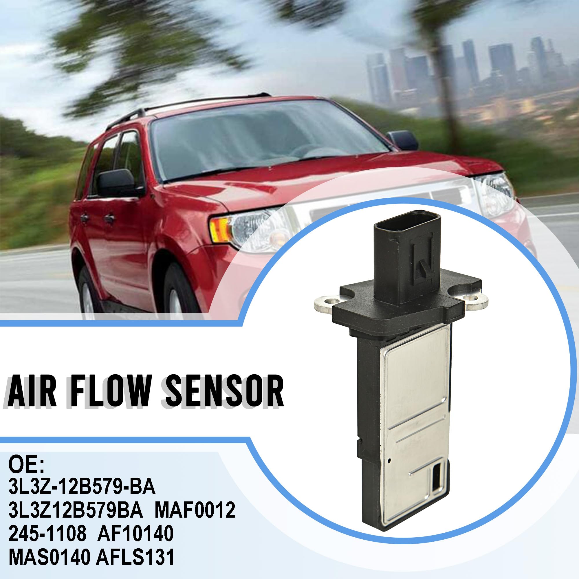 Mass Air Flow Sensor MAF Sensor Compatible with Ford Escape Expedition Explorer F150 F250 F350 Lincoln MKX MKZ Navigator Town Car Mercury Mariner Mountaineer Replaces 3L3Z-12B579-BA MAF0012 - Image 4