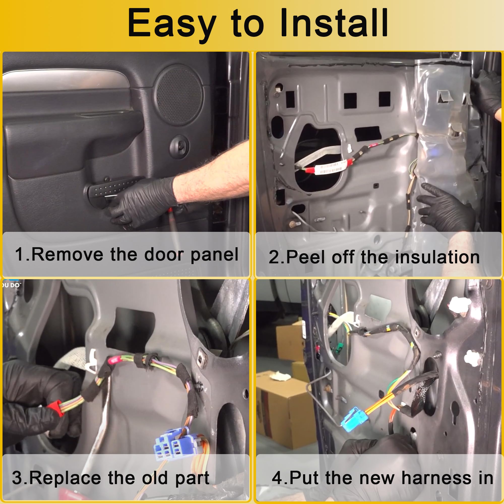 Rear Door Wiring Harness with Connector Wiring Harness Assembly Compatible with 2004-2010 Dodge Ram 1500 2500 3500 4500 5500 Replacement for 6051931AA 56051694AA 645-506 - Image 6