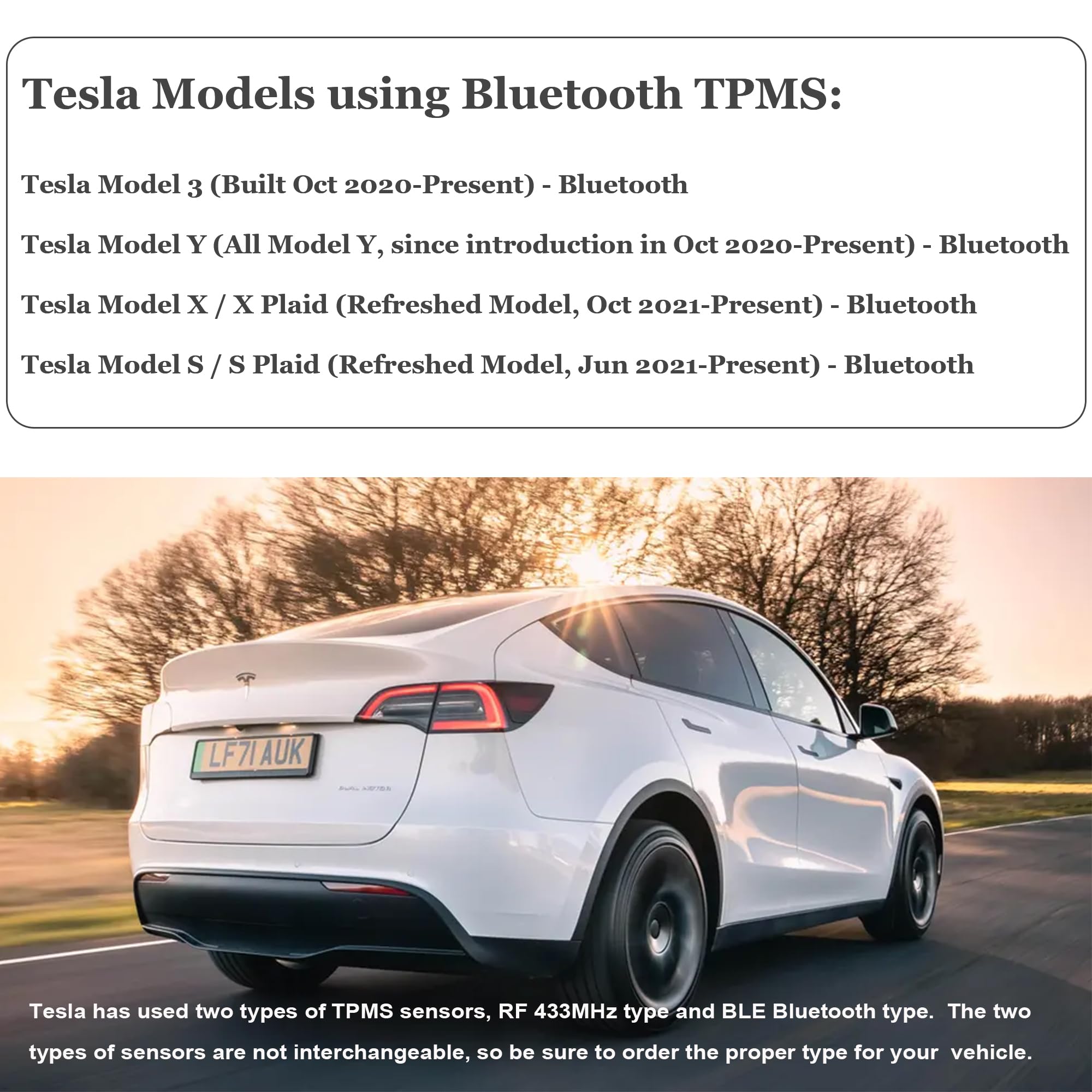 Tesla Bluetooth TPMS Sensor - 1 New Tesla Bluetooth TPMS Tire Pressure Monitor Sensor Compatible with 2020-2023 Tesla Models 3 Y S X Replaces 1490701-01-B 1490701-01-C - Image 4