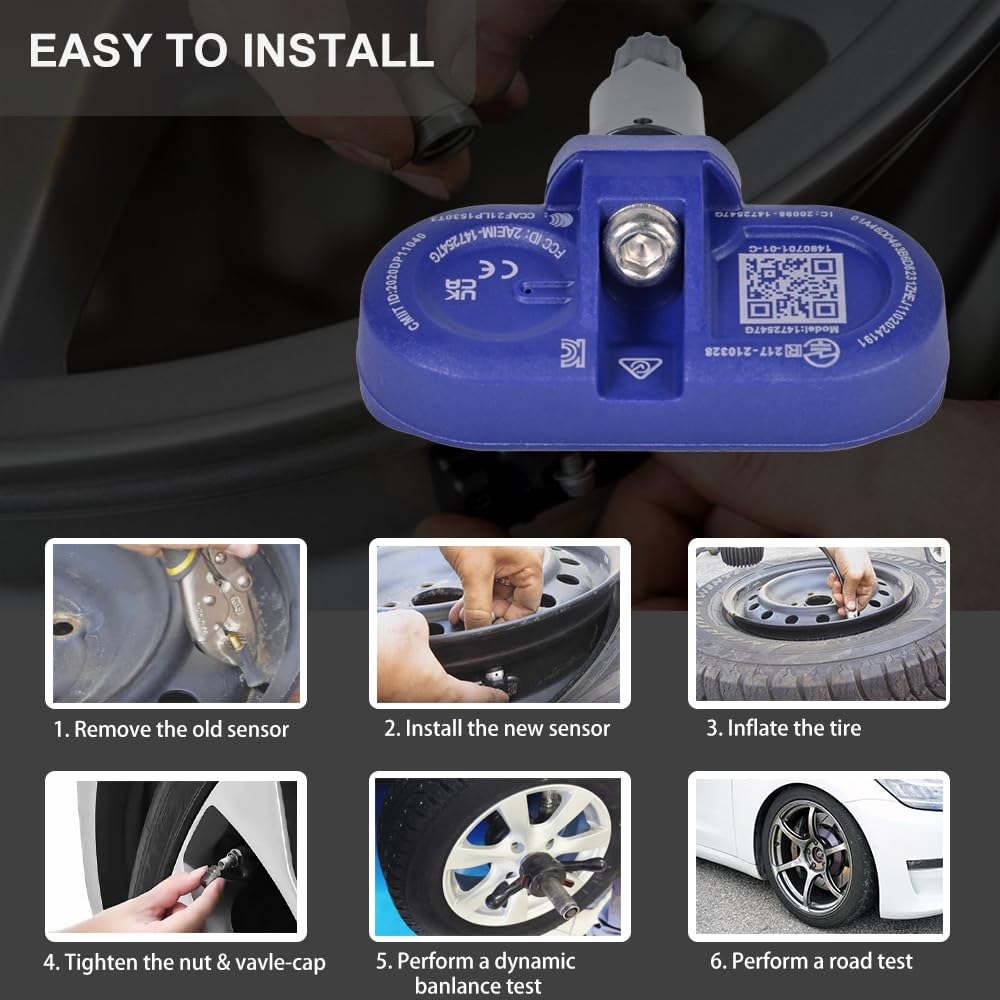 Tesla Bluetooth TPMS Sensor - 1 New Tesla Bluetooth TPMS Tire Pressure Monitor Sensor Compatible with 2020-2023 Tesla Models 3 Y S X Replaces 1490701-01-B 1490701-01-C - Image 6